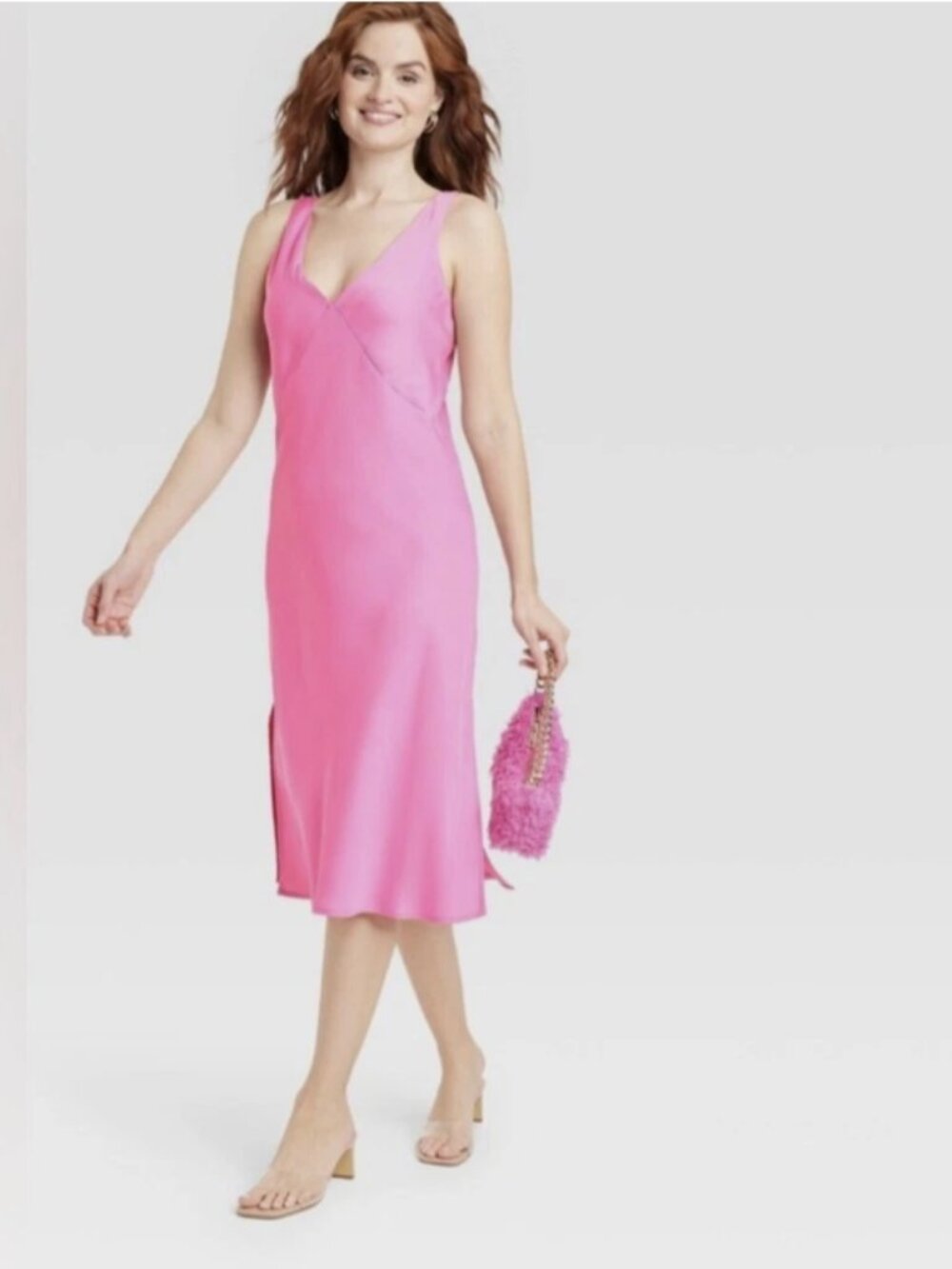 New With Tags-A New Day-Pink-Midi Slip Dress-Size Large